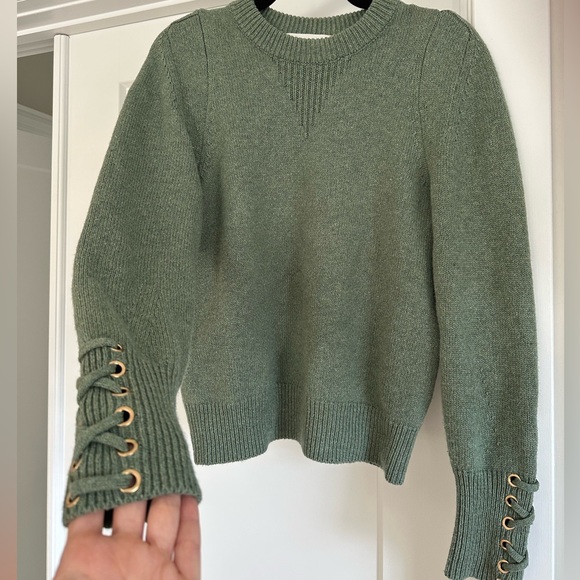 Ba&Sh Keane wool blend Sweater in green, size medium - Picture 4 of 10